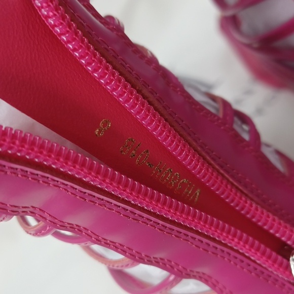 Vivienne Hu VHNY Leather Cage Sandals Fuchsia NIB - Picture 11 of 15